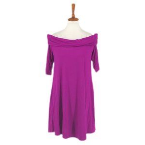 Mitto Shop Purple Off the Shoulder Swing Dress NWT